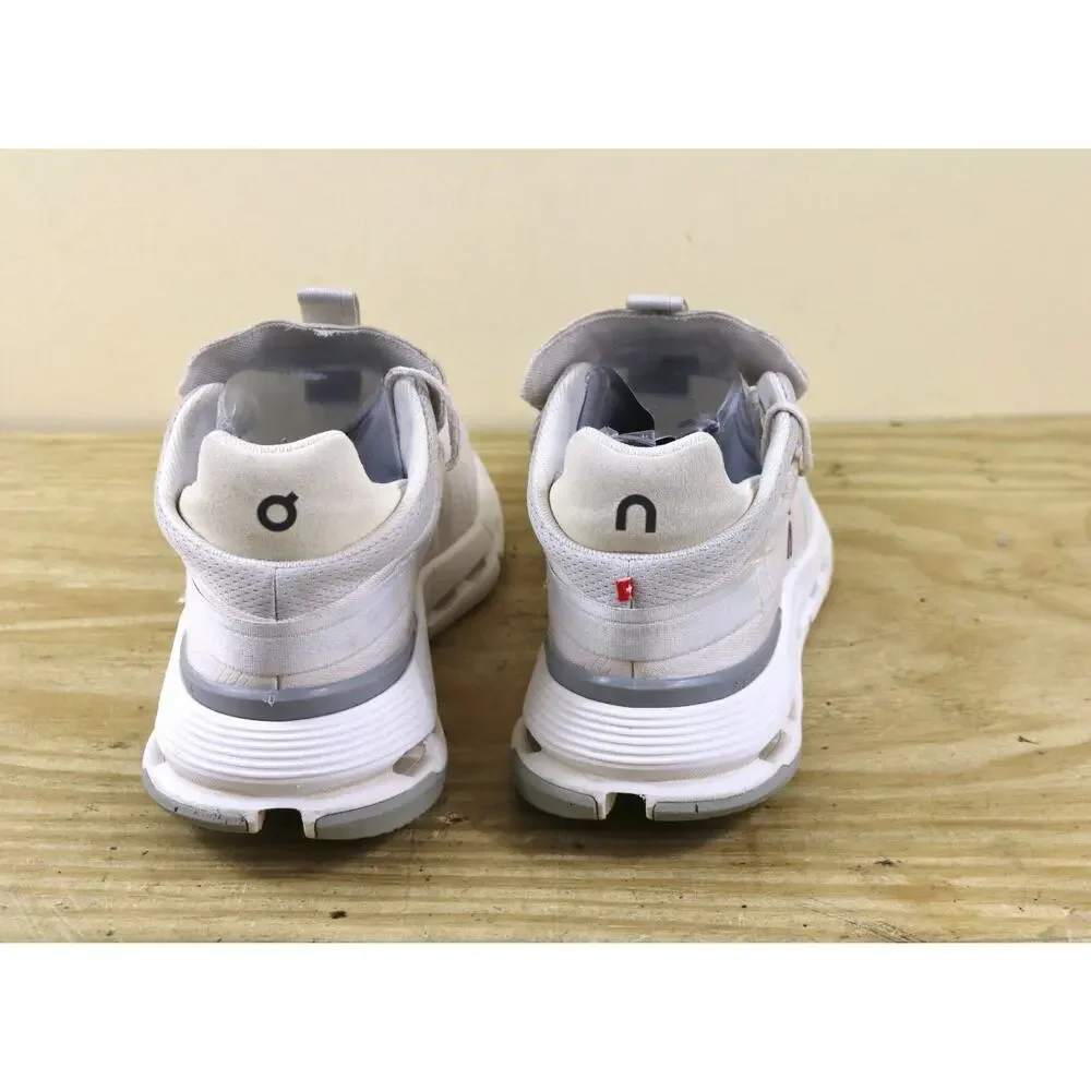 On Cloudnova 2 Womens 7 Beige White Sneakers Running Shoes